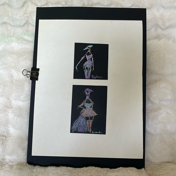 HANDCRAFTED hand made mini sketches by me fashion like sketches NWT - Picture 1 of 9